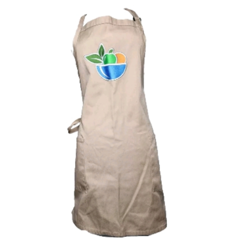 Uncommon Threads Fruit Bowl Applique Khaki Kitchen Apron